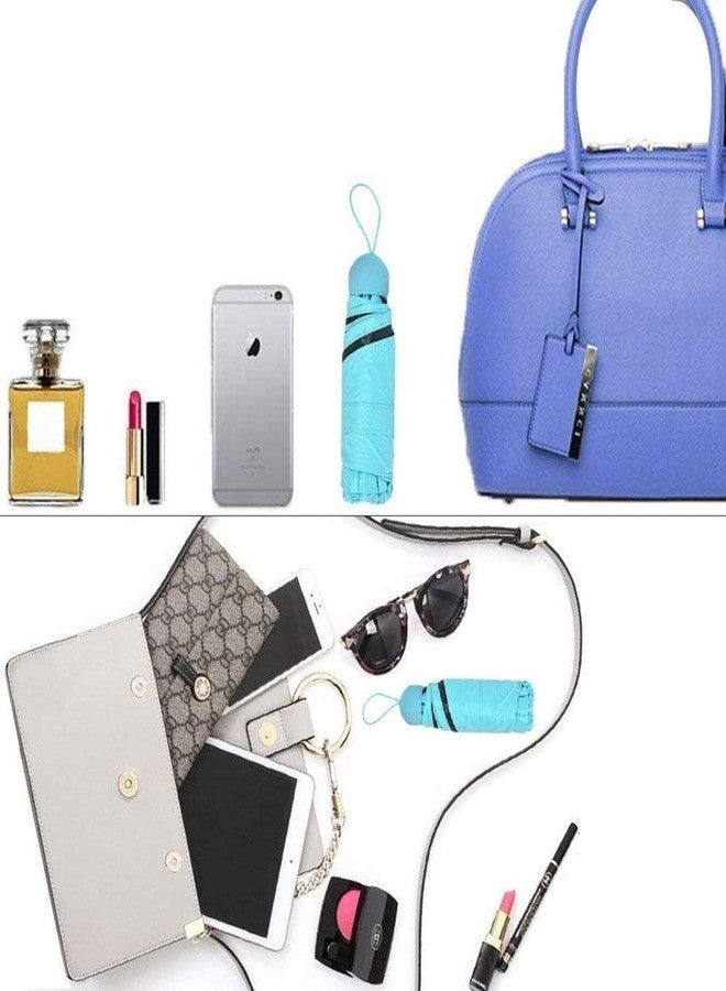 ساكار مظلة ساكار ميني كومباكت مقاومة للرياح | حماية من الأشعة فوق البنفسجية، مثالية للنساء والرجال والأطفال، قابلة للطي، صغيرة الحجم ولطيفة التصميم | خفيفة الوزن للاستخدام الخارجي (عبوة من قطعة واحدة). (أزرق فاتح) - Image 4
